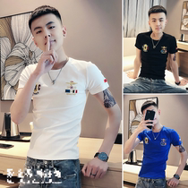 Net red short sleeve male t-shirt Chauffins trend Summer swarm over fire and round collar 2021 New half sleeve undershirt