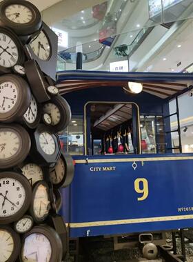 复古电车模型铁艺大型