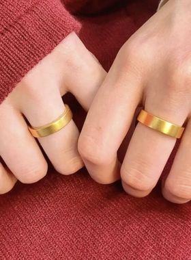 古法宽面情侣对戒男女款