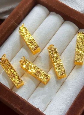 高品质实心小金柱项链时尚轻奢