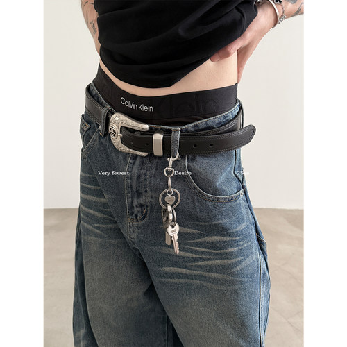 VERY FEWEST 复古水洗解构超阔型弯刀牛仔裤立体剪裁香蕉裤男女款 - 图2