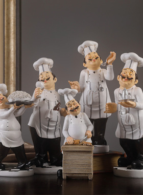创意欧式厨师摆件寿司店饭馆时尚家居装饰西餐厅咖啡馆蛋糕店摆设
