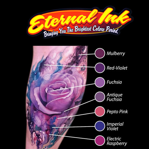 Eternal伊特诺彩色纹身纹绣色料刺青颜料红粉紫色系1oz美国原装 - 图2