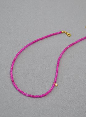 火龙果色项链叠戴小众百搭项链