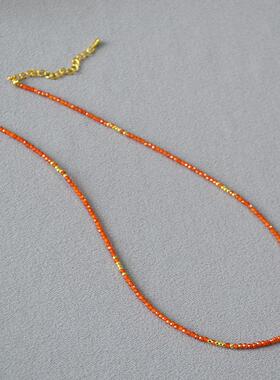 日韩潮流双层项链锆石金属链吊坠