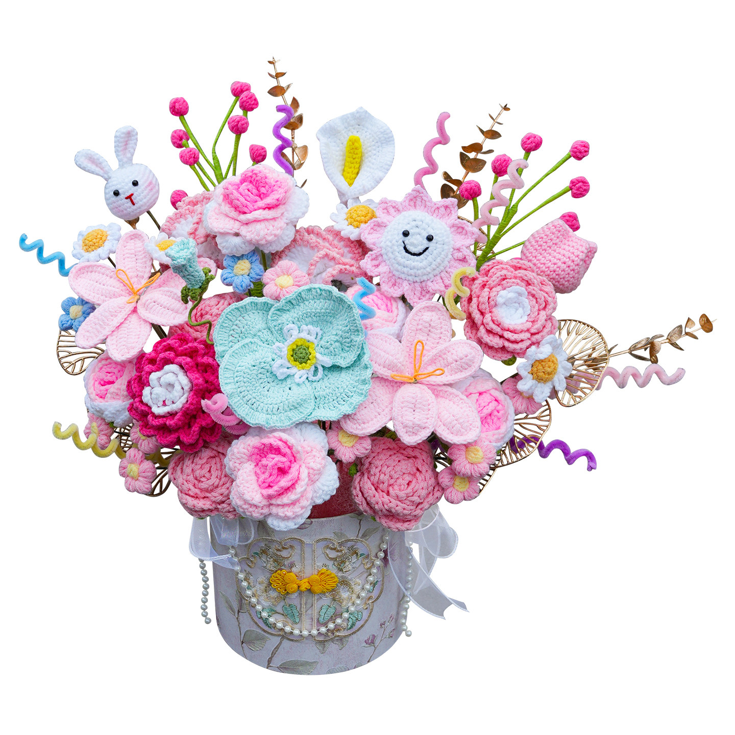 2026新年乔迁新居搬家生日礼物手工钩针织玫瑰毛线花束抱抱桶成品,淘宝优惠券,粉丝福利购,淘宝优惠卷