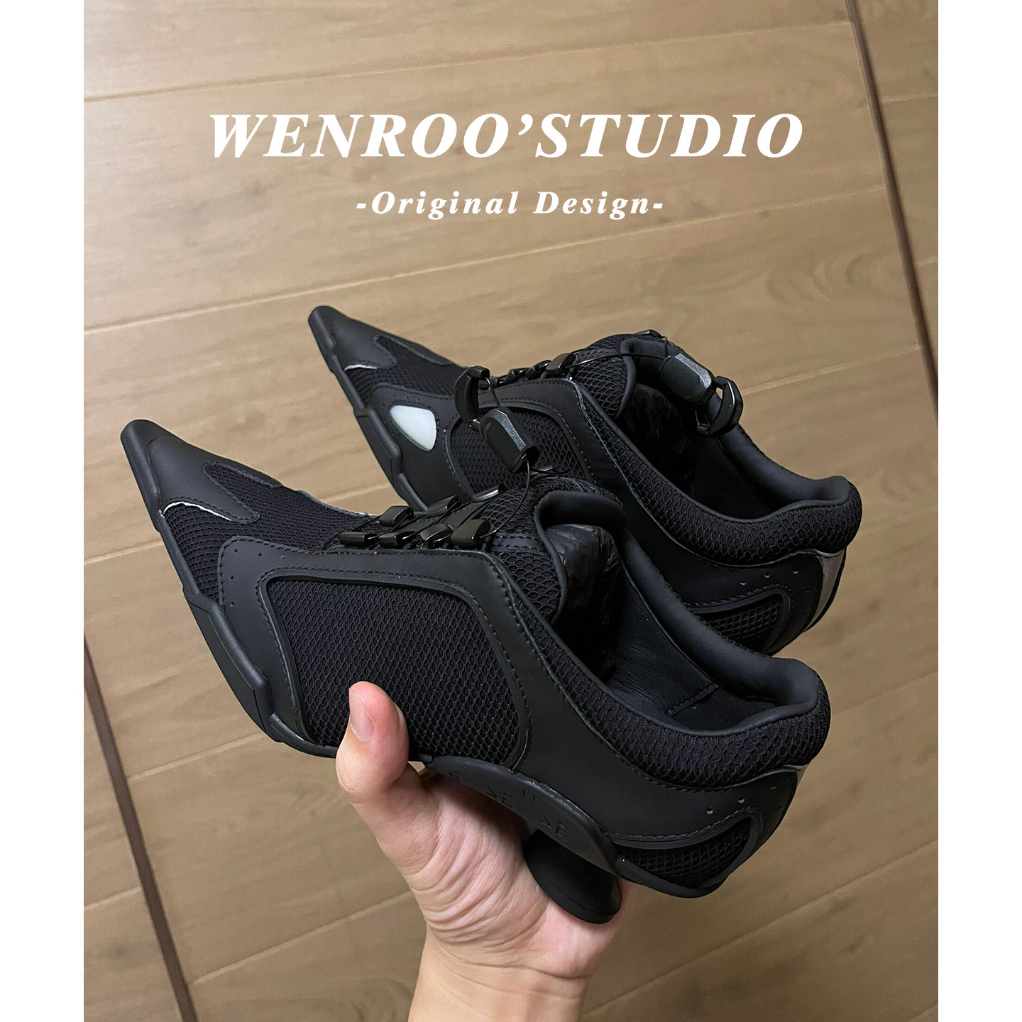 黑武士风束带尖头异型拳击鞋女2026春季新款复古小众深口高跟单鞋,淘宝优惠券,粉丝福利购,淘宝优惠卷