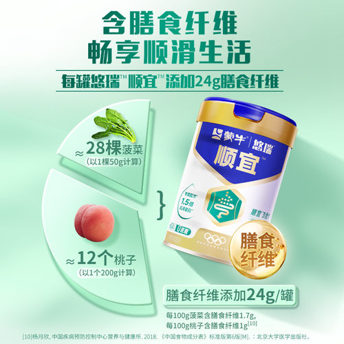 蒙牛旗舰店悠瑞顺宜中老年奶粉800g罐装益生菌膳食纤维高钙营养 - 图3