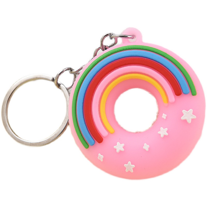 彩虹甜甜圈钥匙扣书包挂件创意女生钥匙扣挂件儿童幼儿园活动礼品 - 图3