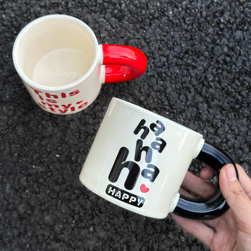 生日礼物女生简约字母马克杯送闺蜜高级感杯子创意伴手礼情侣杯男