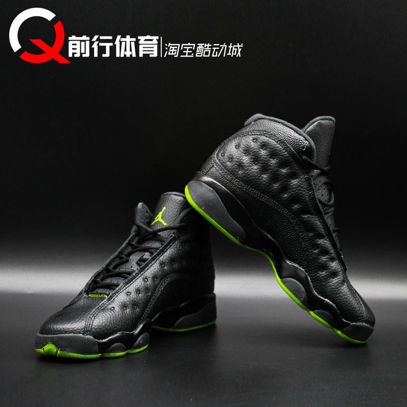 Air Jordan 13 AJ13 男女黑绿珍珠黑猫篮球鞋 414574-042 884129 - 图1