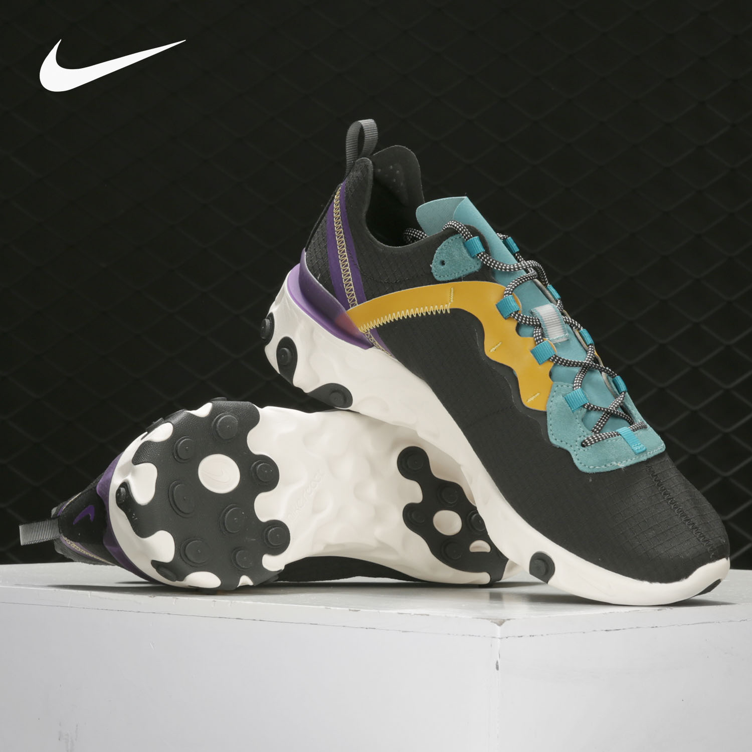 Nike/耐克正品React Element 55 男子减震运动跑步鞋 CI9593 - 图1