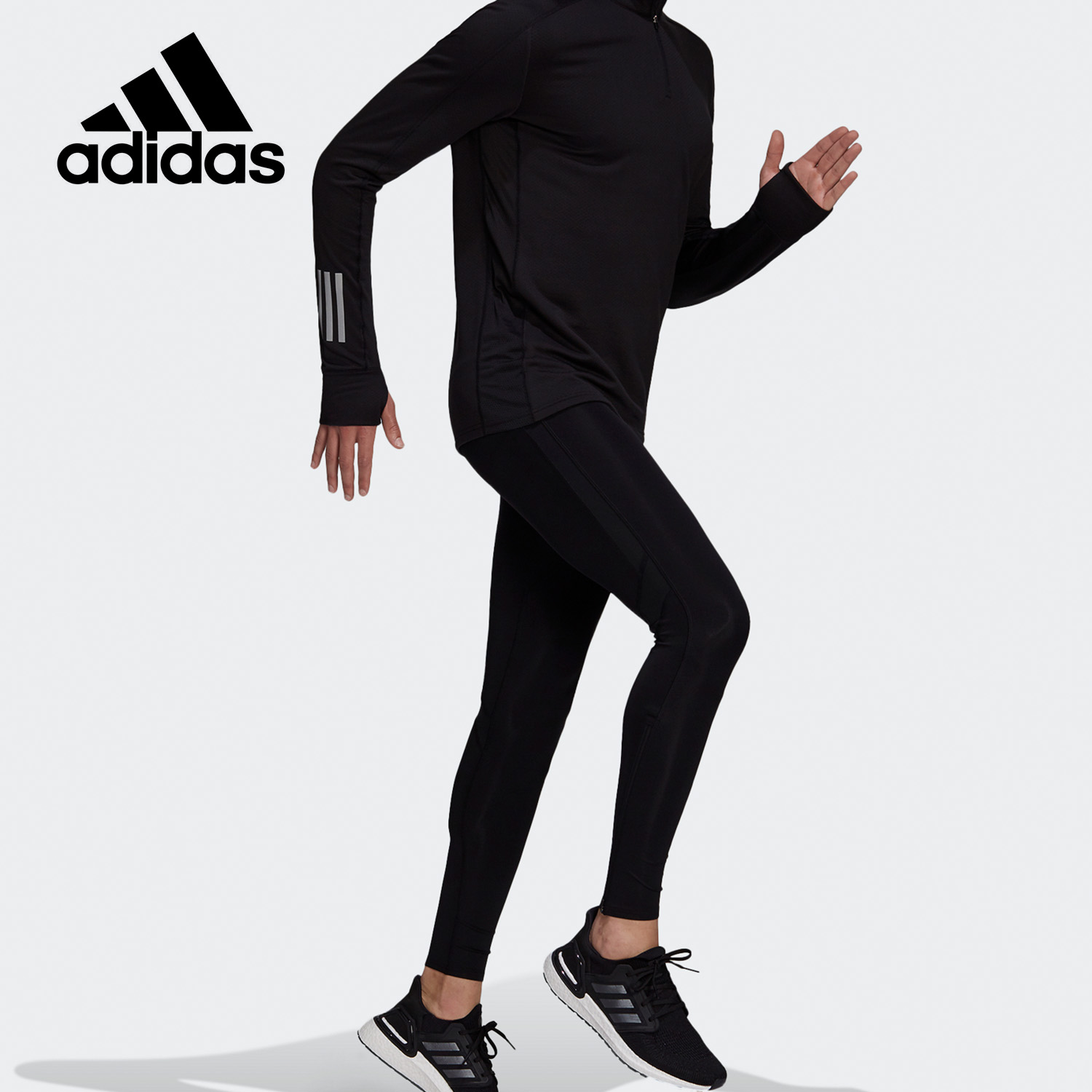 Adidas/阿迪达斯正品新WARM 1/2ZIP男装跑步运动套头衫GC7910-图2