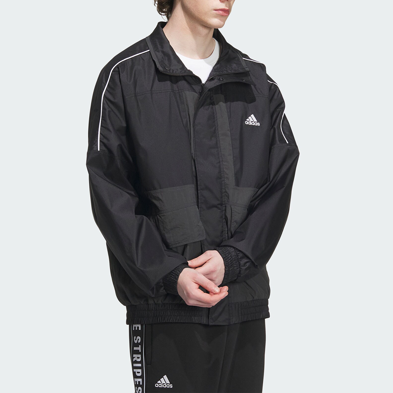 Adidas/阿迪达斯正品冬季新款男女运动保暖梭织外套IK7326 - 图0