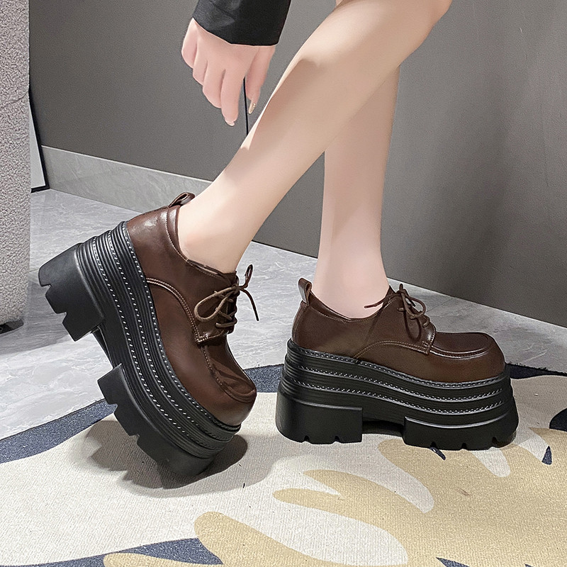 加绒小皮鞋女秋冬2024新款松糕厚底乐福鞋小个子10cm增高跟女单鞋,淘宝优惠券,粉丝福利购,淘宝优惠卷