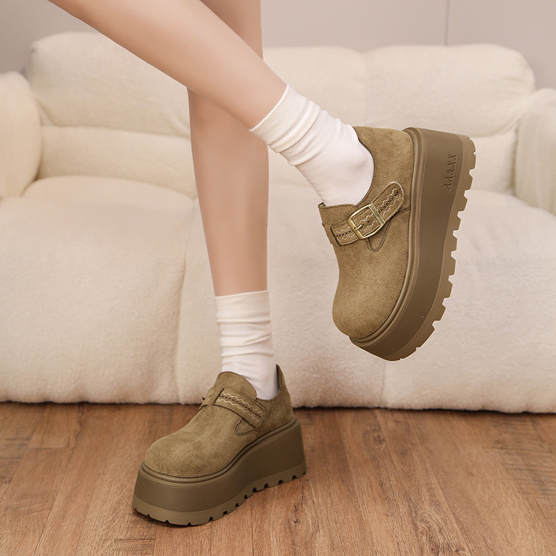 复古全包勃肯鞋女单鞋2026年春季新款小个子松糕厚底一脚蹬乐福鞋,淘宝优惠券,粉丝福利购,淘宝优惠卷
