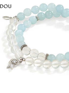 阿吉豆海蓝宝水晶高级感清新手链