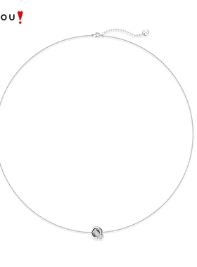 AJIDOU阿吉豆项链女款灰色光迹系列锁骨链短颈链