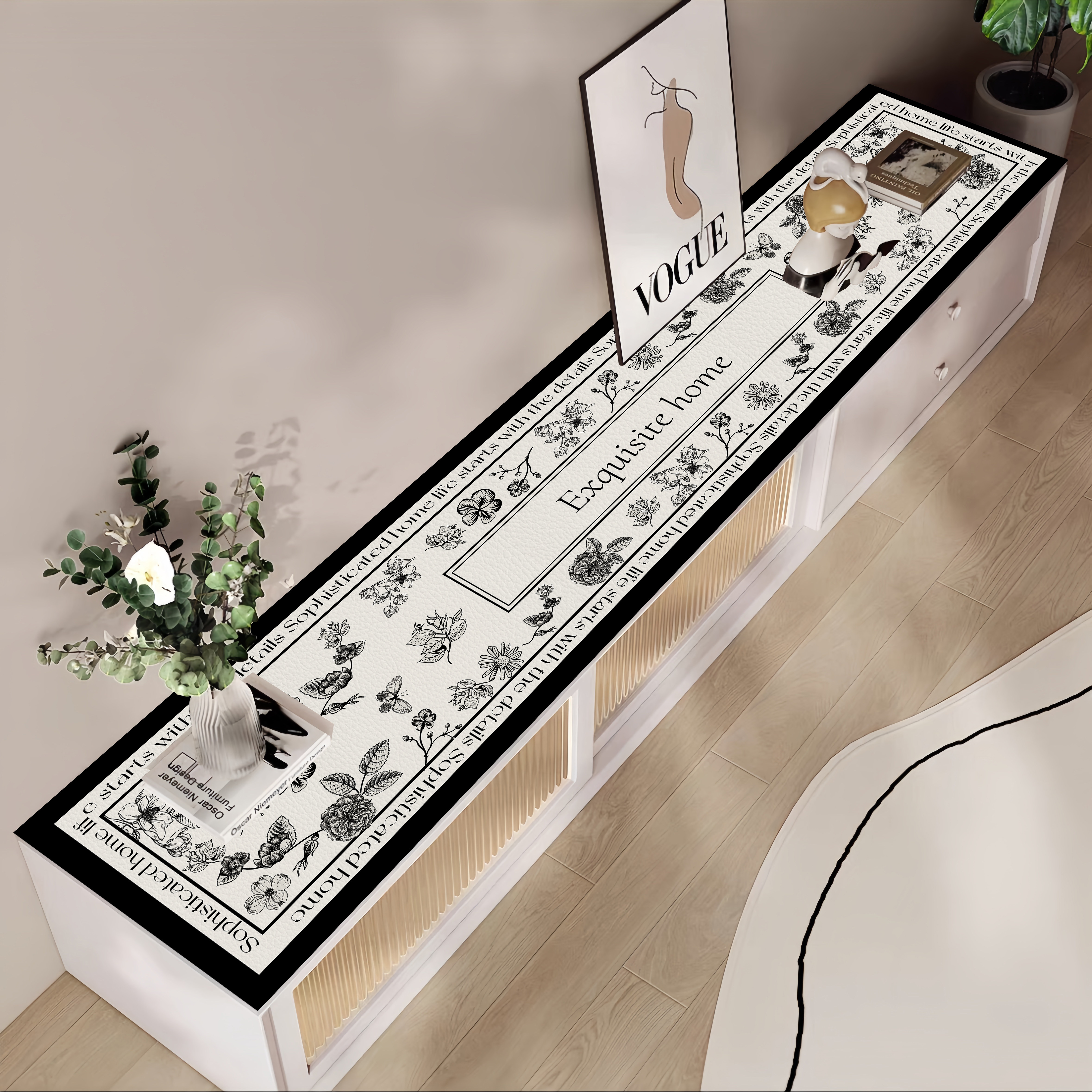 简约电视柜桌垫轻奢高级感防水防油免洗餐边柜盖布鞋柜桌面保护垫,淘宝优惠券,粉丝福利购,淘宝优惠卷