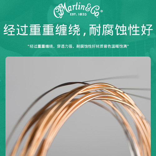 Martin马丁琴弦MSP4100民谣吉他弦MA540 磷铜7100木琴弦012/013 - 图2