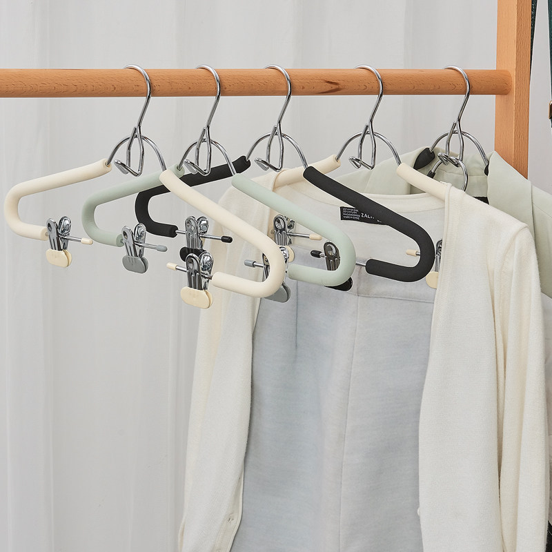 套装衣架连体防滑家用带夹衣架裤架一体汉服衣架子衣帽间高端衣架_虎窝淘