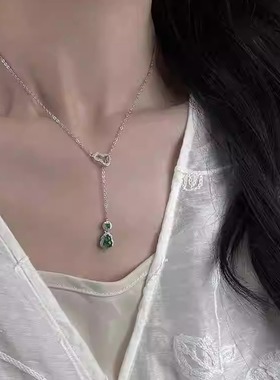 绿色汉服时尚新中式福禄葫芦项链