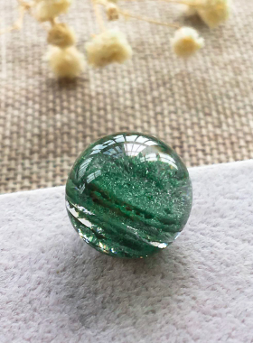 diy天然绿幽灵发晶手串散珠