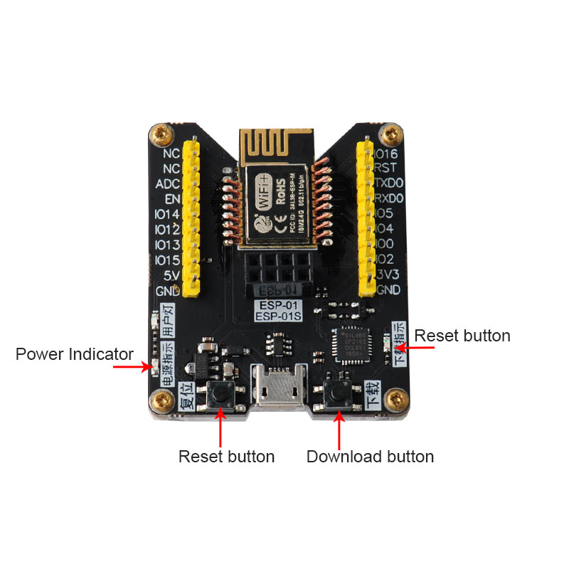 ESP8285下载调试器支持 ESPM1M2ESP0101S等模组全IO引出