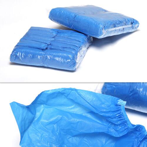 一次性鞋套加厚CPE塑料鞋套100只装防滑防水机房家用塑料脚套包邮 - 图1