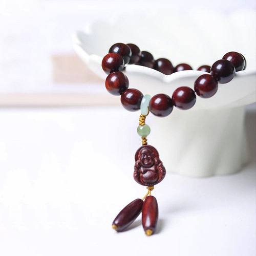 厂家念珠装饰DIY手串紫檀木念珠简约首饰常乐款男女规格1.2风 - 图0