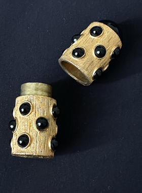 Vintage Florenza 镀金刷纹口红盒