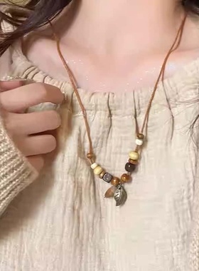 新中式干果橡果项链森系秋冬