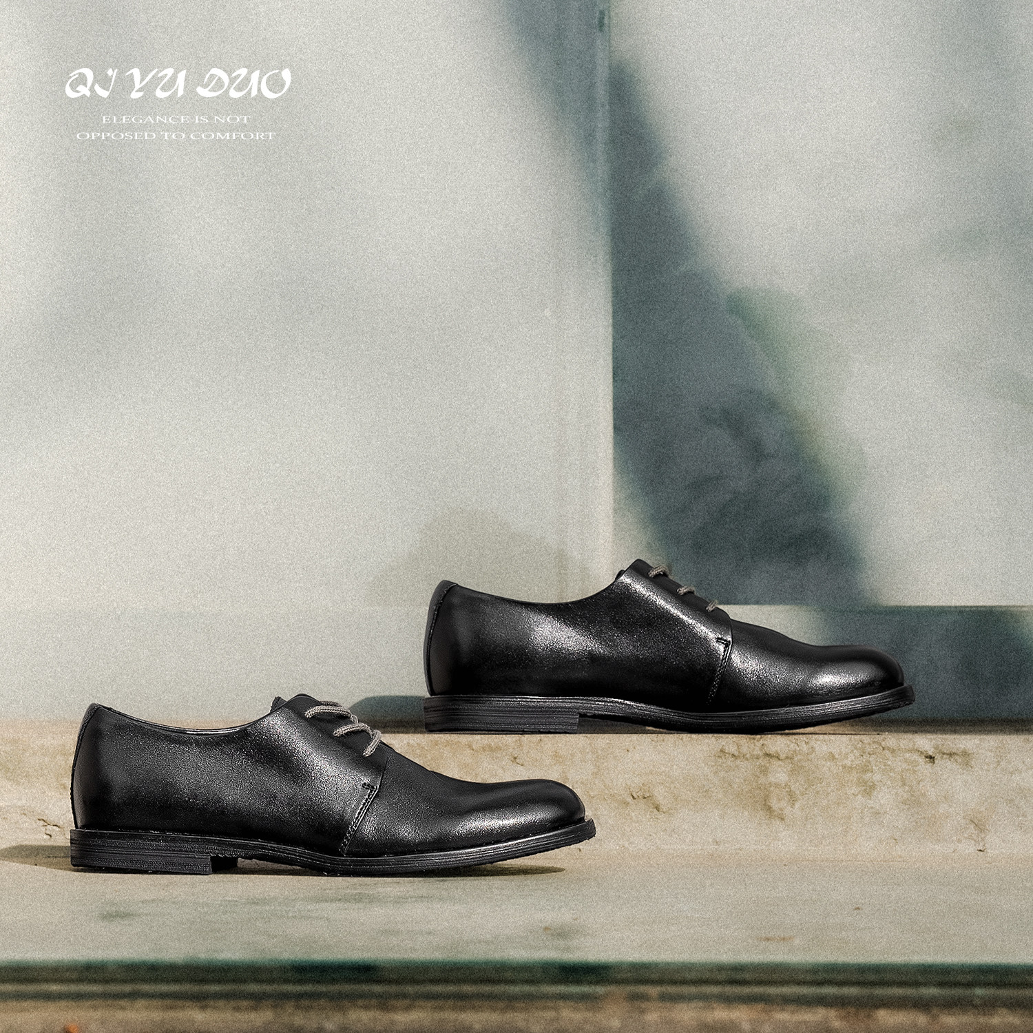 QIYUDUO 马皮小皮鞋2026年新款系带黑色软皮平底鞋百搭真皮单鞋女,淘宝优惠券,粉丝福利购,淘宝优惠卷