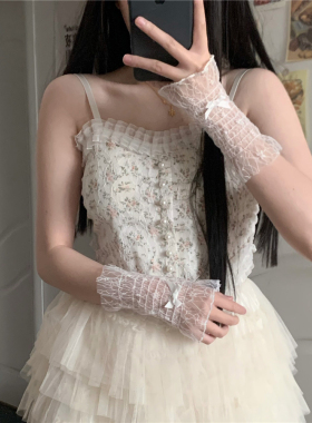 洛丽塔少女网纱蝴蝶结手套