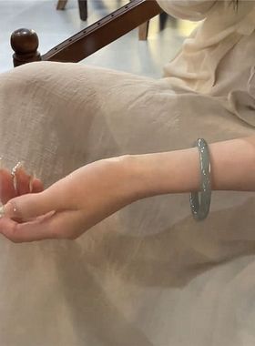 新中式烟灰色古风手镯女轻奢首饰简约设计感ins百搭礼物小众饰品