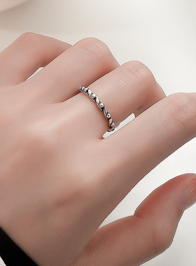 ins冷淡风925纯银戒指小众设计感