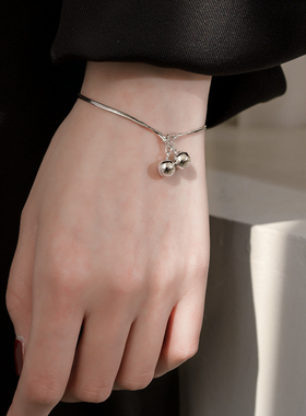 7号银铺爆款s925双层铃铛手链