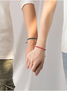 子木银红手链男女士时尚情侣圆珠