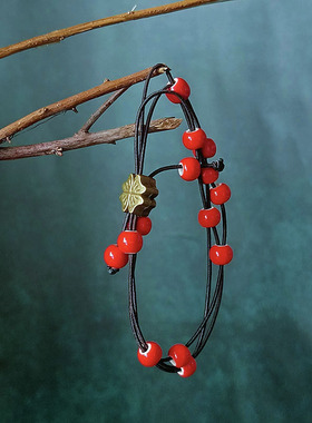 陶瓷珠多圈手链女韩版简约