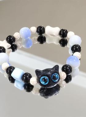 情侣新款奶块百搭手串冰透呆萌