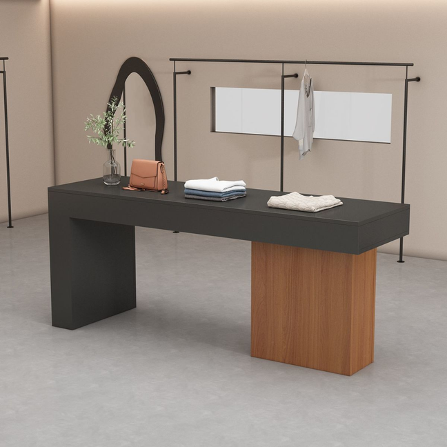 服装店中岛桌女装店铺中间流水台简约现代洞石纹展示桌鞋包中岛台,淘宝优惠券,粉丝福利购,淘宝优惠卷