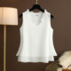 Plus size ໄຂມັນ mm lotus leaf ເສື້ອ v-neck chiffon sleeveless shirt