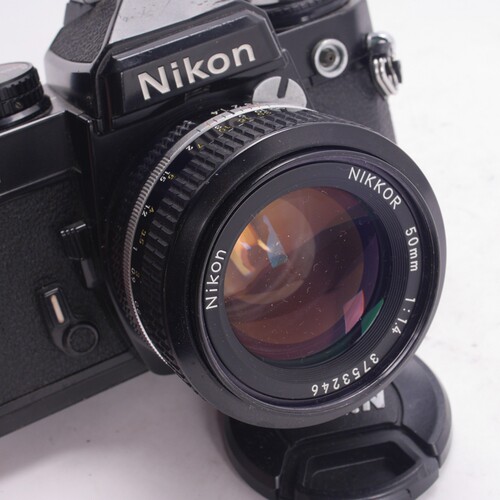 尼康NIKON FE2 50/1.4钛帘黑漆机械胶片单反相机不输FM2 猜测光好 - 图3