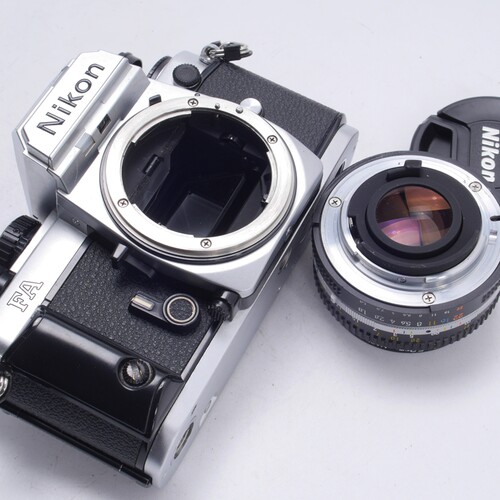 尼康NIKON FA AIS 50/1.8饼干机身带D稀有版本银黑胶片单反机98新 - 图1