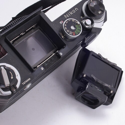 尼康NIKON 大F 黑漆尖顶全机械胶片单反相机可腰平全铜制作 95新 - 图3