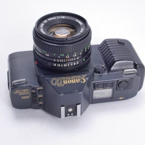 佳能CANON T70 NFD 50/1.8自动过片胶片相机不输A1性价比高97新 - 图0