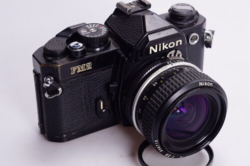 NIKON尼康FM2 黑漆早期+AI 28/2.8风景广角胶片单反相机 实用成色 - 图0