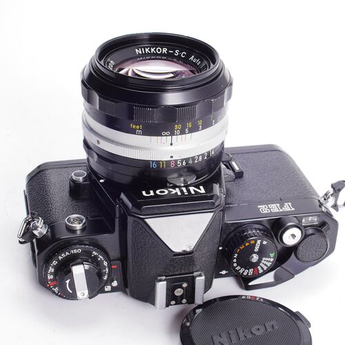 尼康NIKON FE2 50/1.4 钛帘机械胶片单反相机黑漆 高端不输FM2 3A - 图0