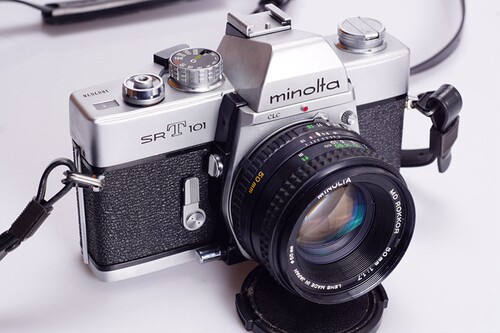 美能达 MINOLTA SRT 10150/1.7套机胶片全机械单反相机 复古97新 - 图0