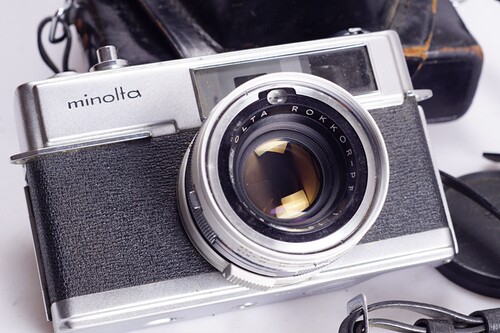美能达 MINOLTA 7 旁轴胶片相机 45 1.8镜头功能正常测光好带皮套 - 图1